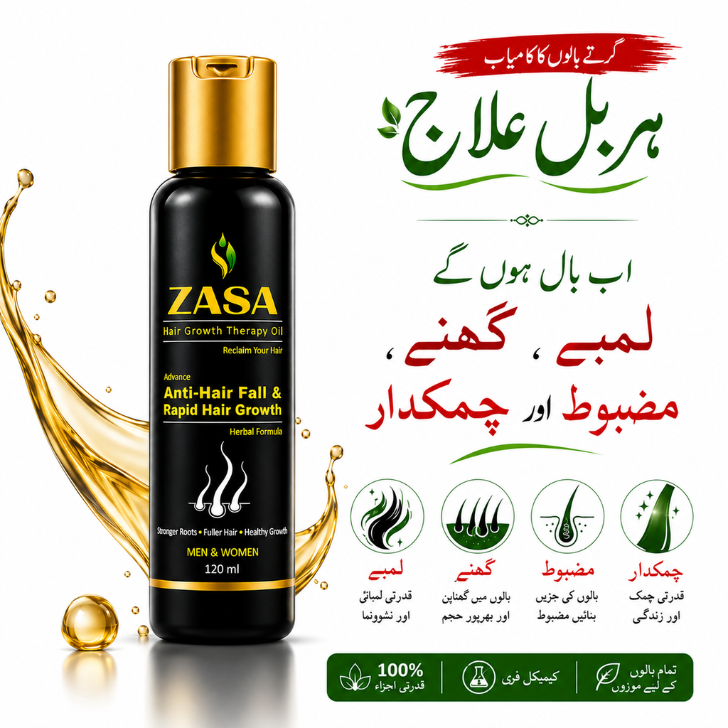 ZASA Herbal Hair Oil – Anti Hair Fall & Rapid Hair Growth Formula for Men & Women | Herbal Hair Care Oil